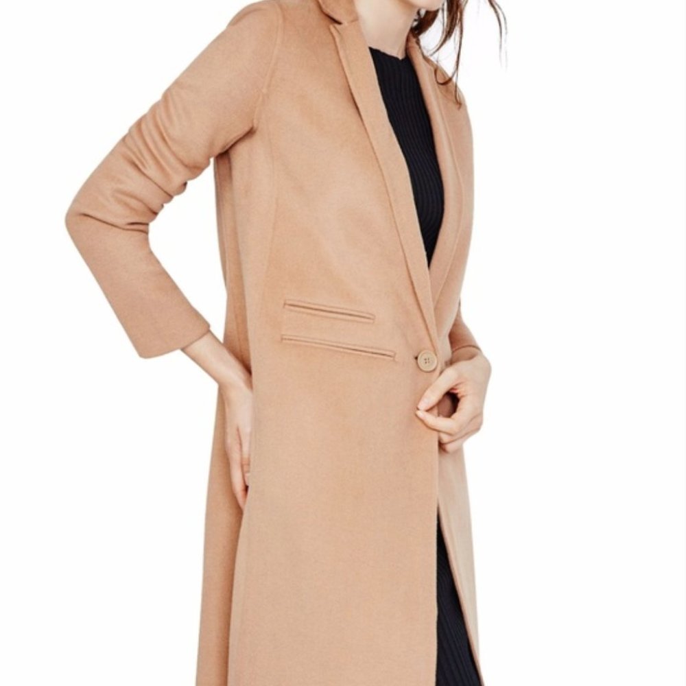 MAJE GALAXIE TAN WOOL BLEND COAT